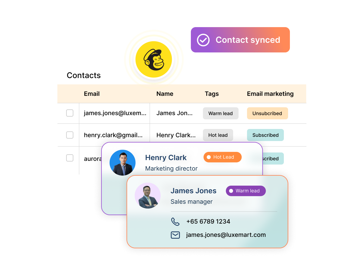 Mailchimp CRM system integration