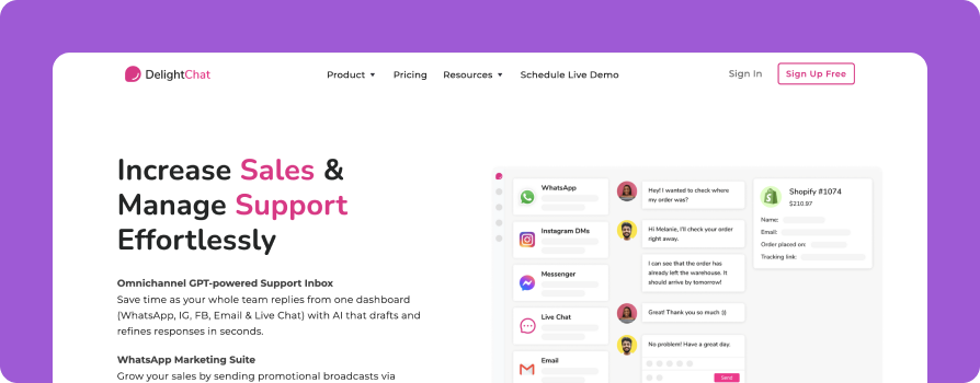 WhatsApp contact ad for support.