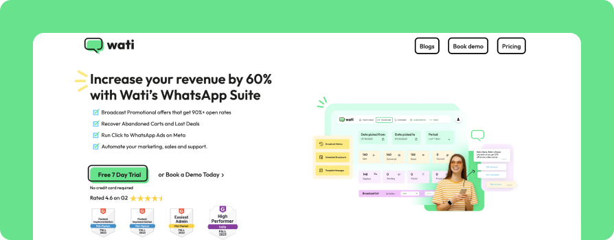 Wati WhatsApp business automation for large-scale broadcasts