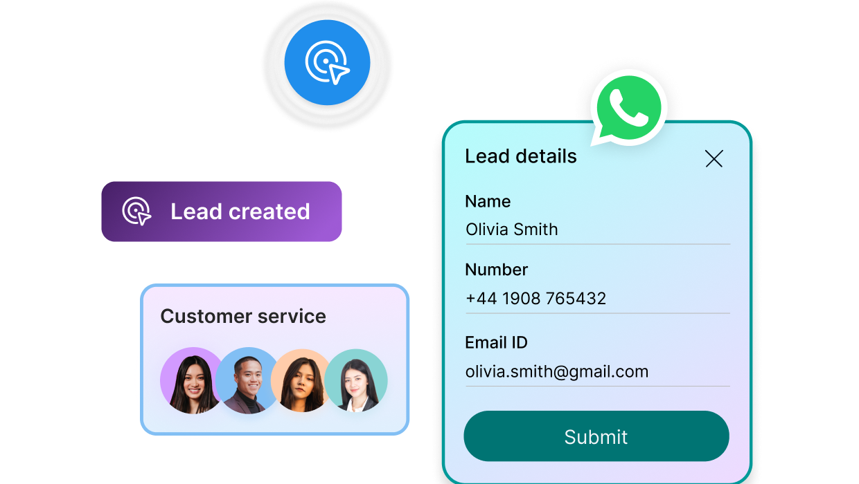 WhatsApp booking button for services.
