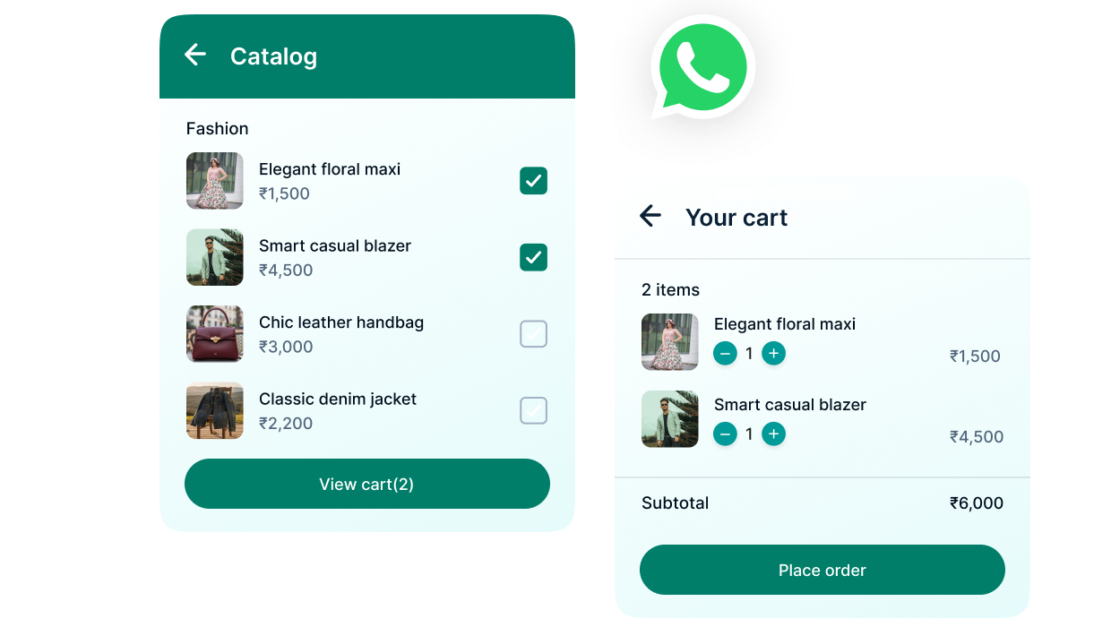WhatsApp catalog with high-quality image.