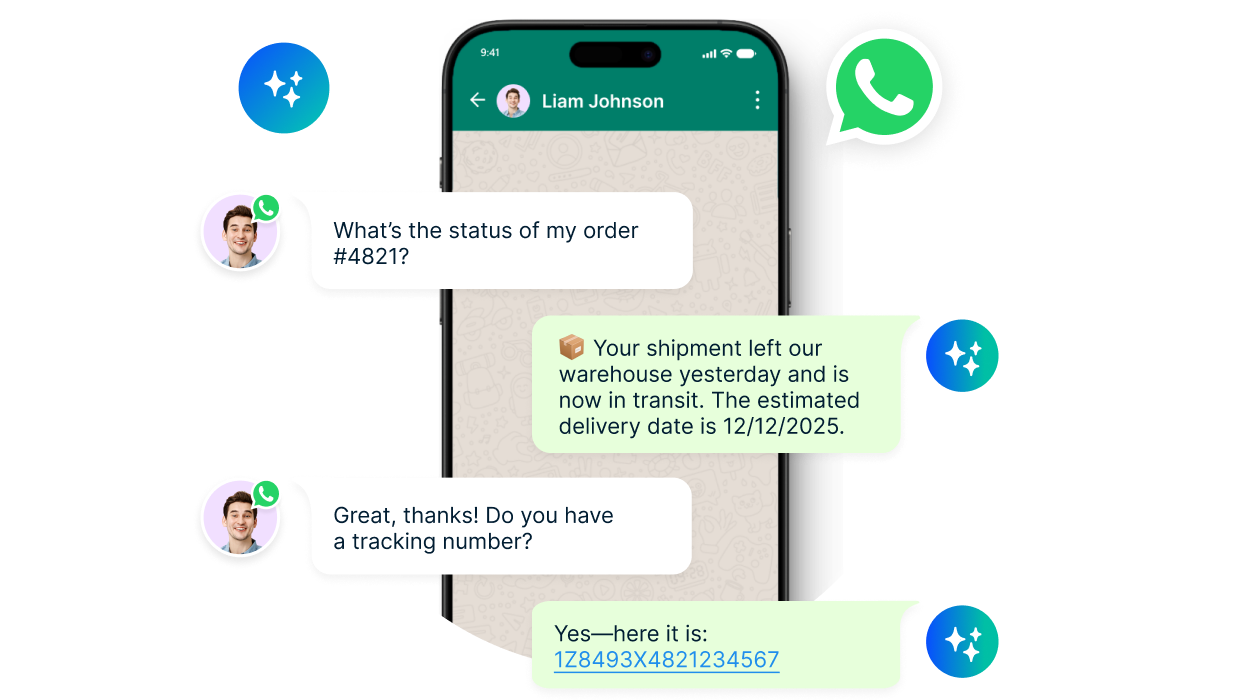 Shop products using WhatsApp ad.