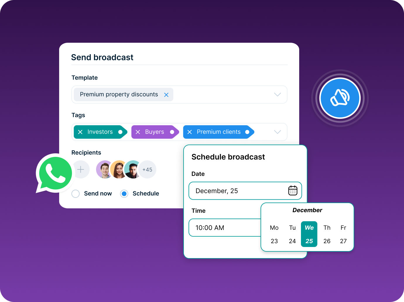 How WhatsApp broadcast lists work.