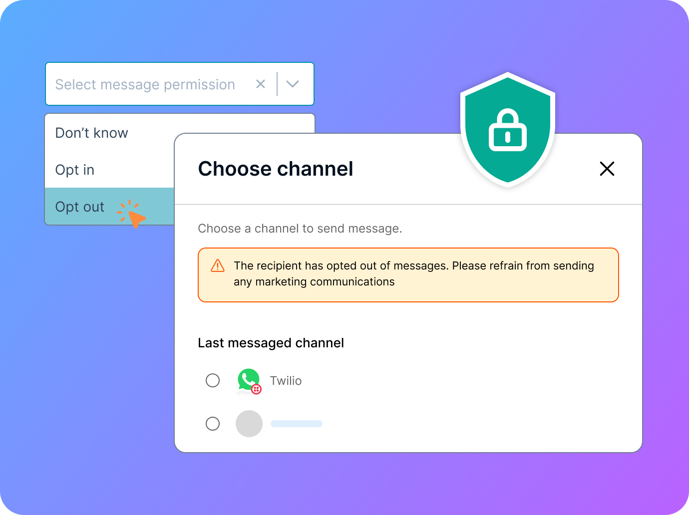 WhatsApp sending one message privately.