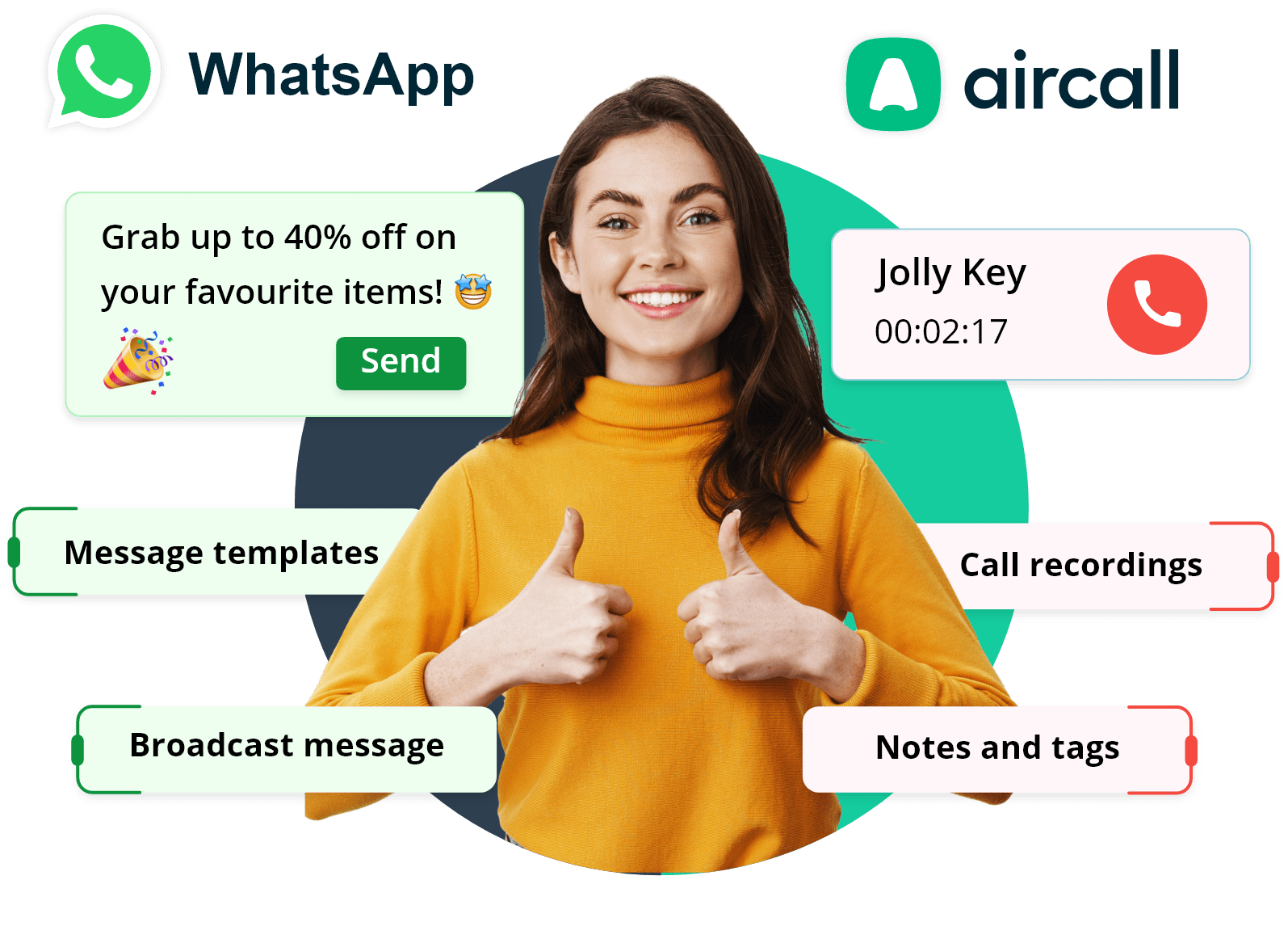  CRM with WhatsApp and Aircall Integration