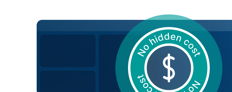 No hidden costs badge